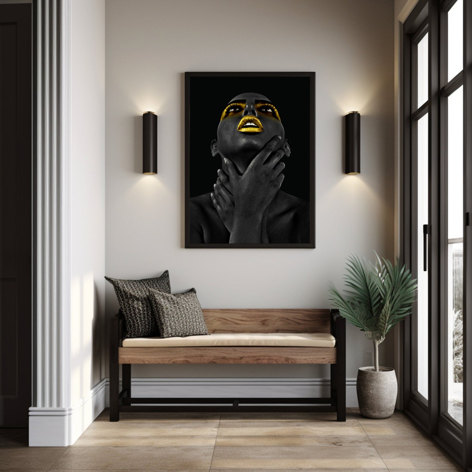 Peinture sur toile - Portrait de femme africaine
