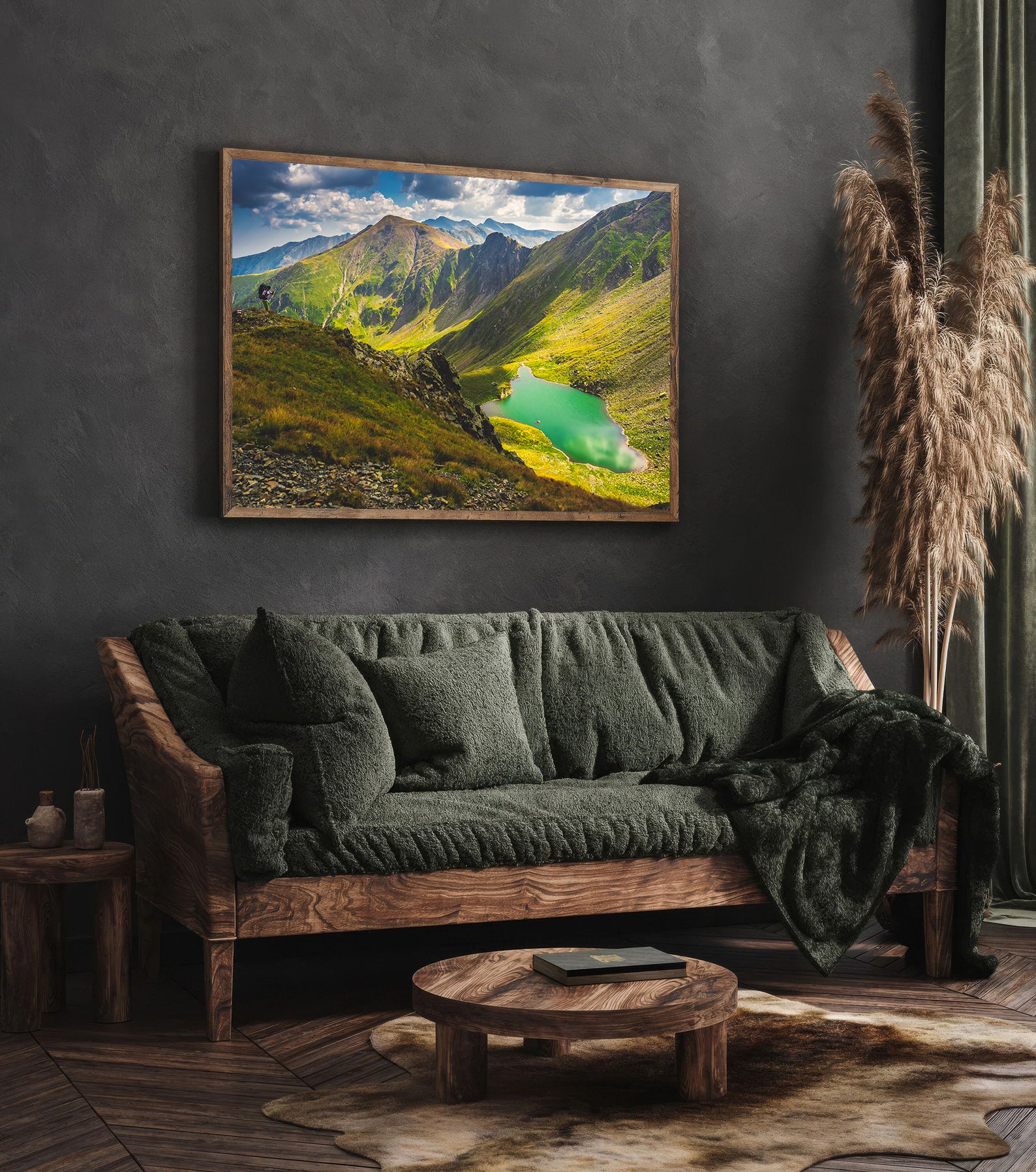 Leinwandbild - Landschaft mit Wald und Bergen
