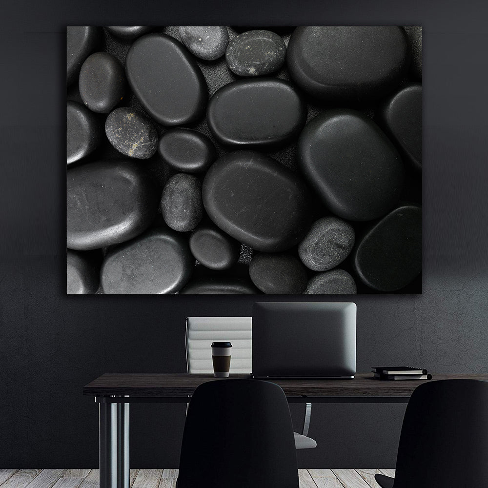 Leinwandbild - Schwarze Steine