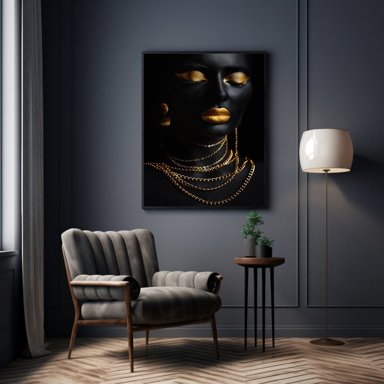 Peinture sur toile - Portrait de femme africaine