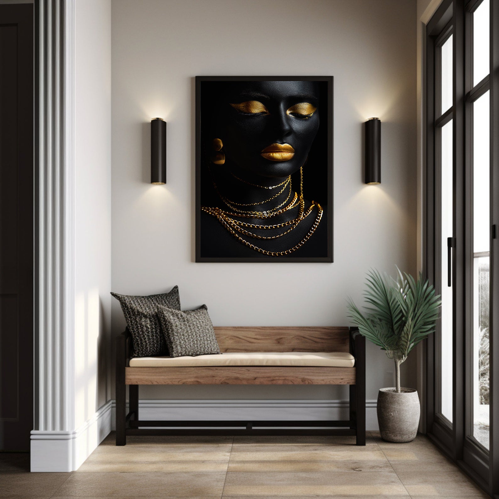 Peinture sur toile - Portrait de femme africaine