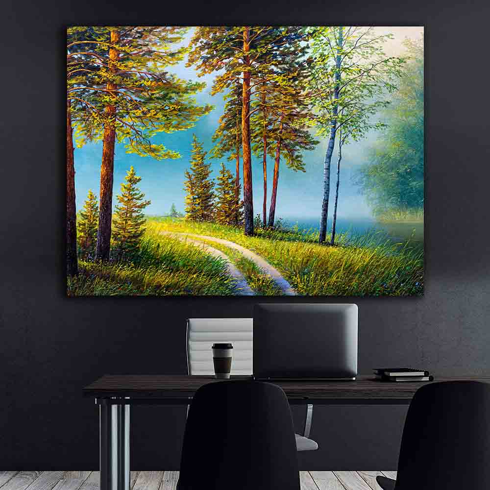 Leinwandbild - Sommerlandschaft Wald