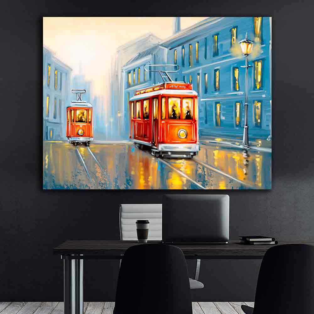 Leinwandbild - Alte Straßenbahn