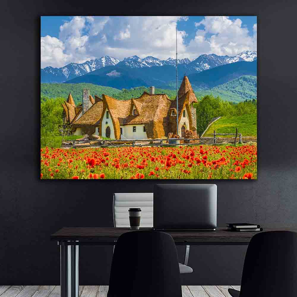 Leinwandbild - Das Lehmschloss im Tal der Feen