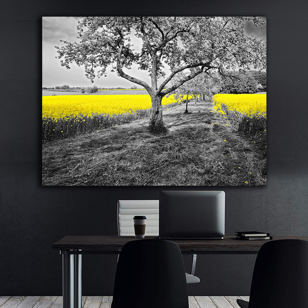 Leinwandbild - Feld mit Blumen