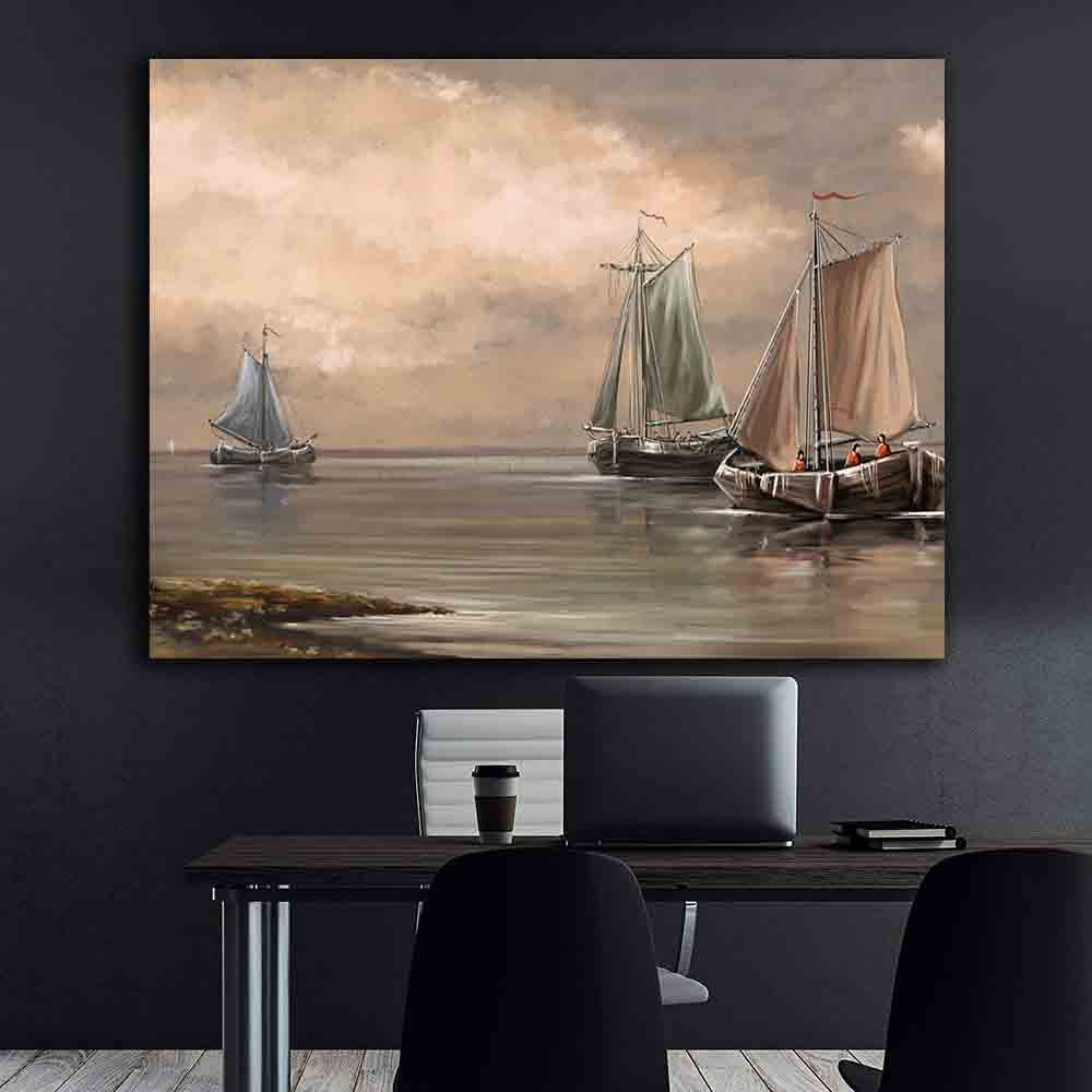 Leinwandgemälde - Segelboote auf See