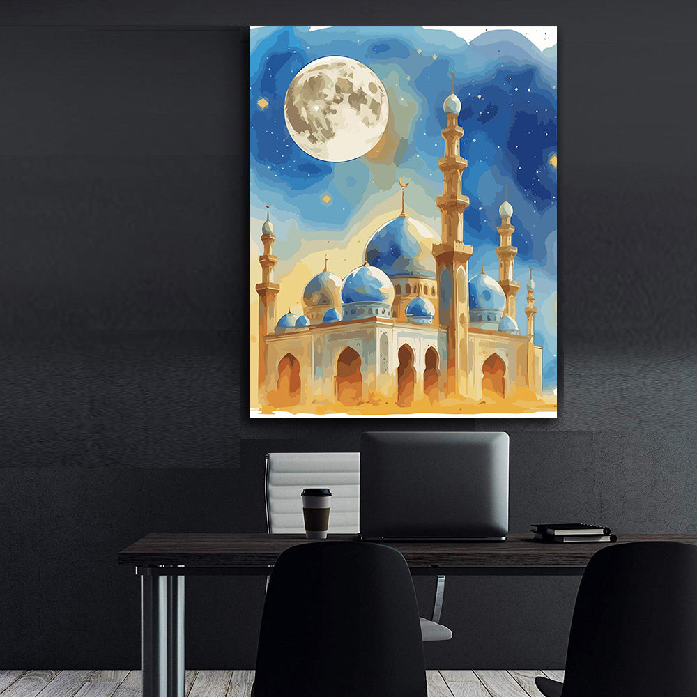 Set Pictură pe numere – Moschee Sub Lună Plină 6372