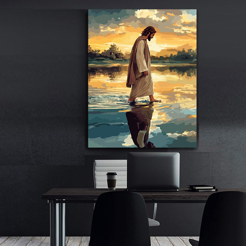 Set Pictură pe numere – Isus Hristos Mergând Pe Apă 6267