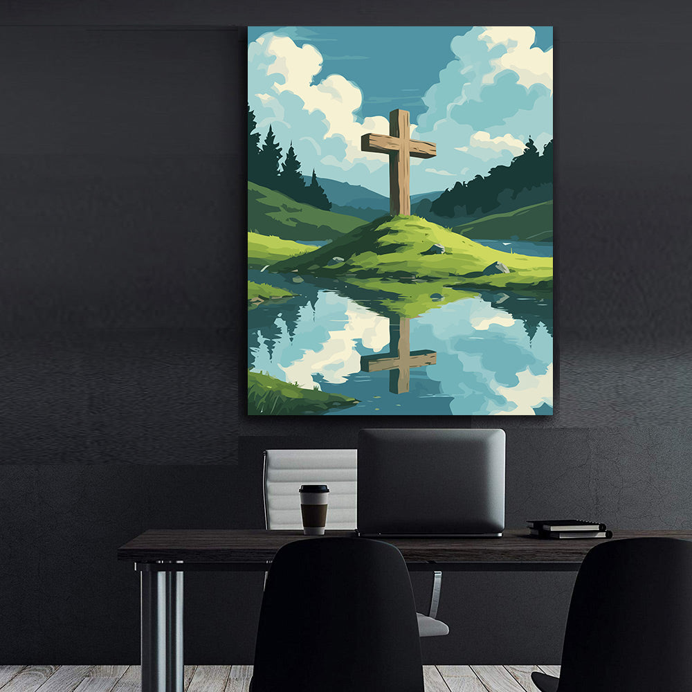 Set Pictură pe numere – Cruce Pe Vârful Dealului 6344