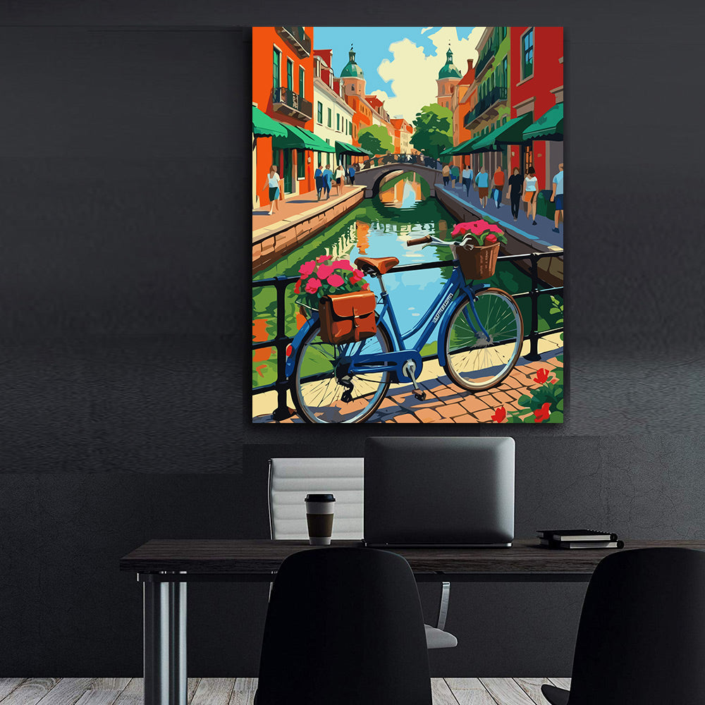 Set Pictură pe numere – Bicicletă Cu Flori 6453