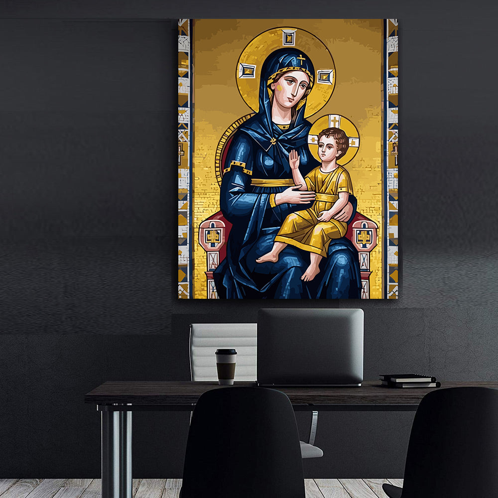 Set Pictură pe numere – Fecioara Maria Cu Pruncul Iisus 6371