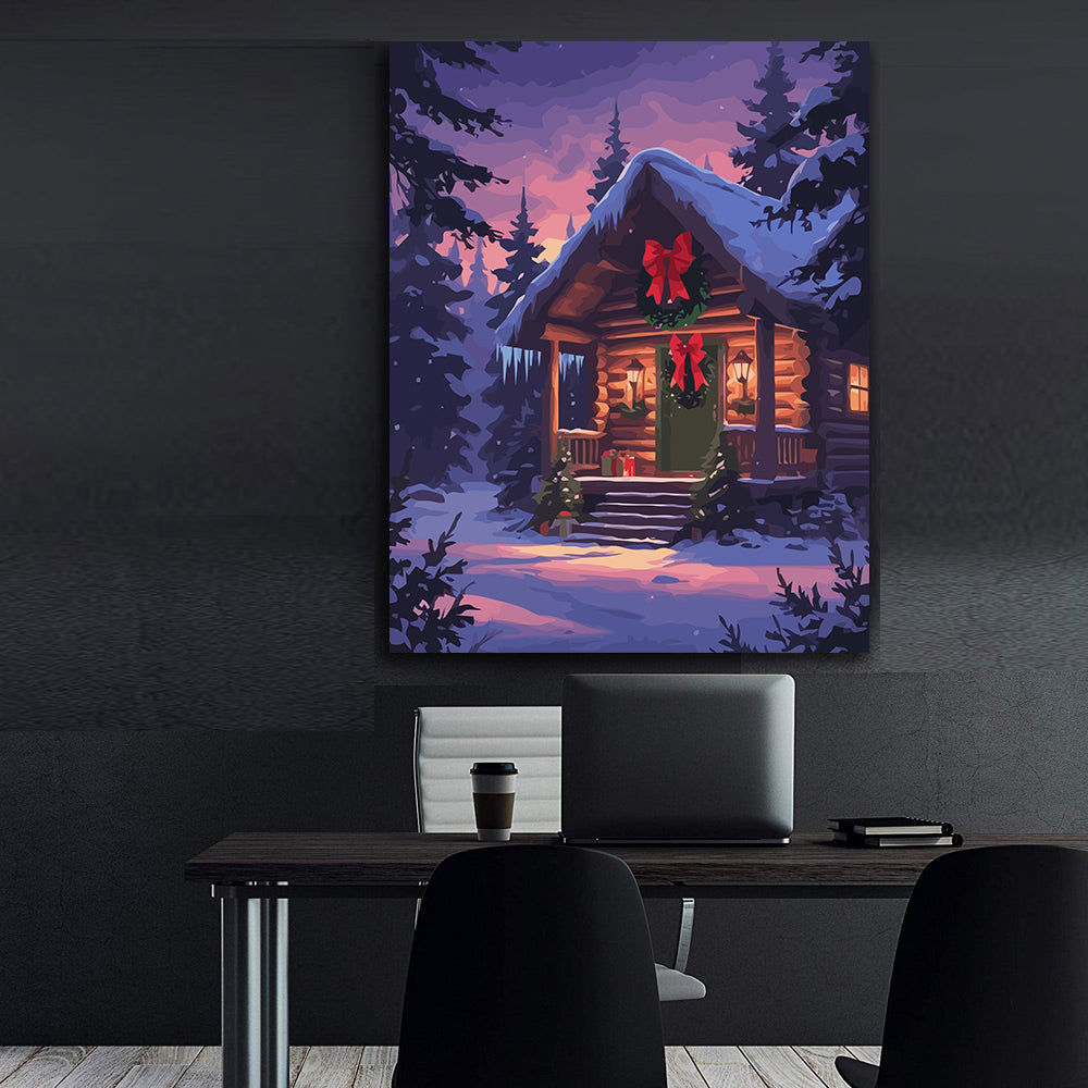 Set Pictură pe numere – Căsuță În Pădure Iarna 6234