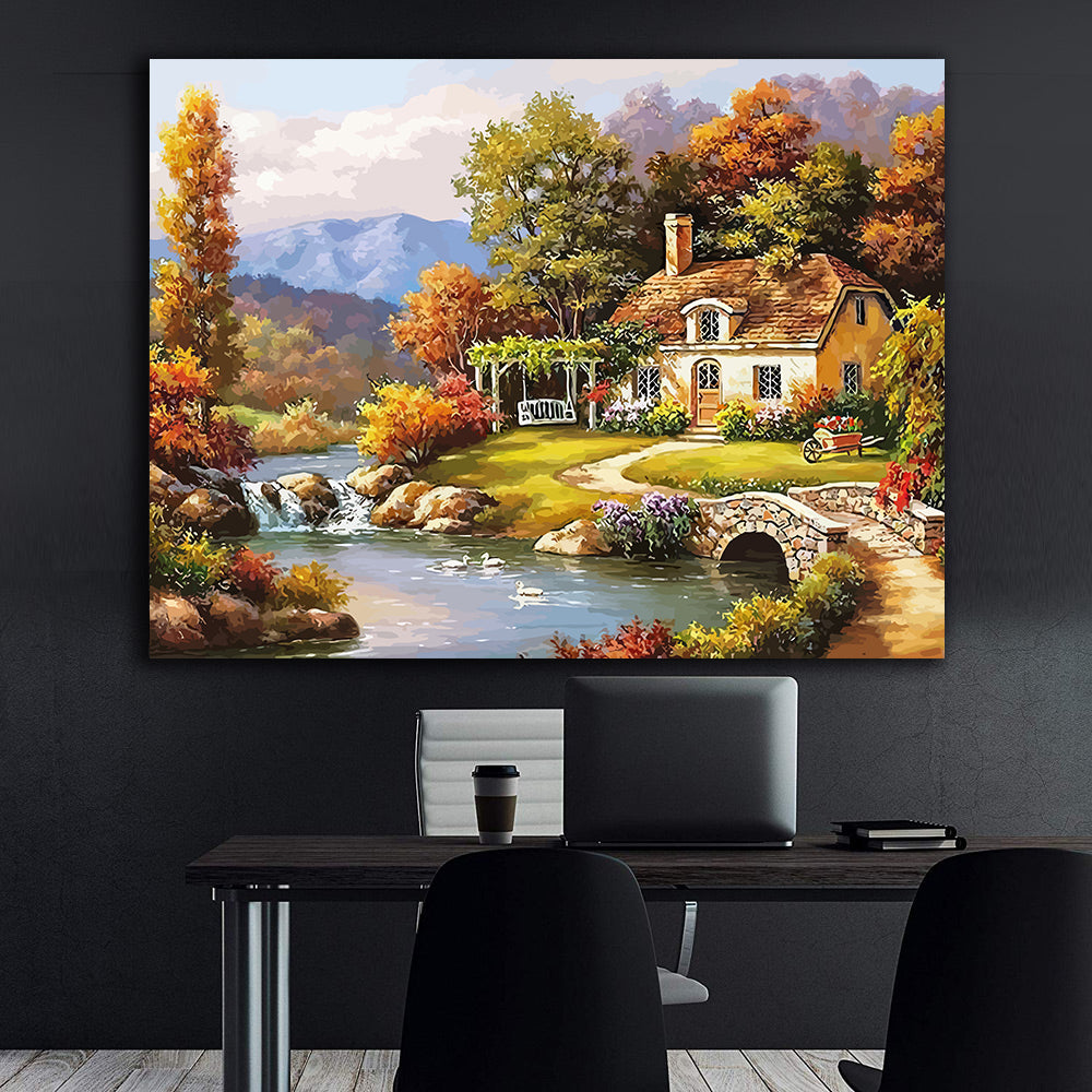 Set Pictură pe numere - Peisaj de Toamnă 60081