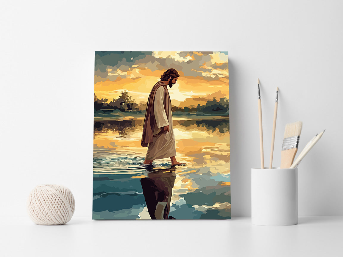 Set Pictură pe numere – Isus Hristos Mergând Pe Apă 6267