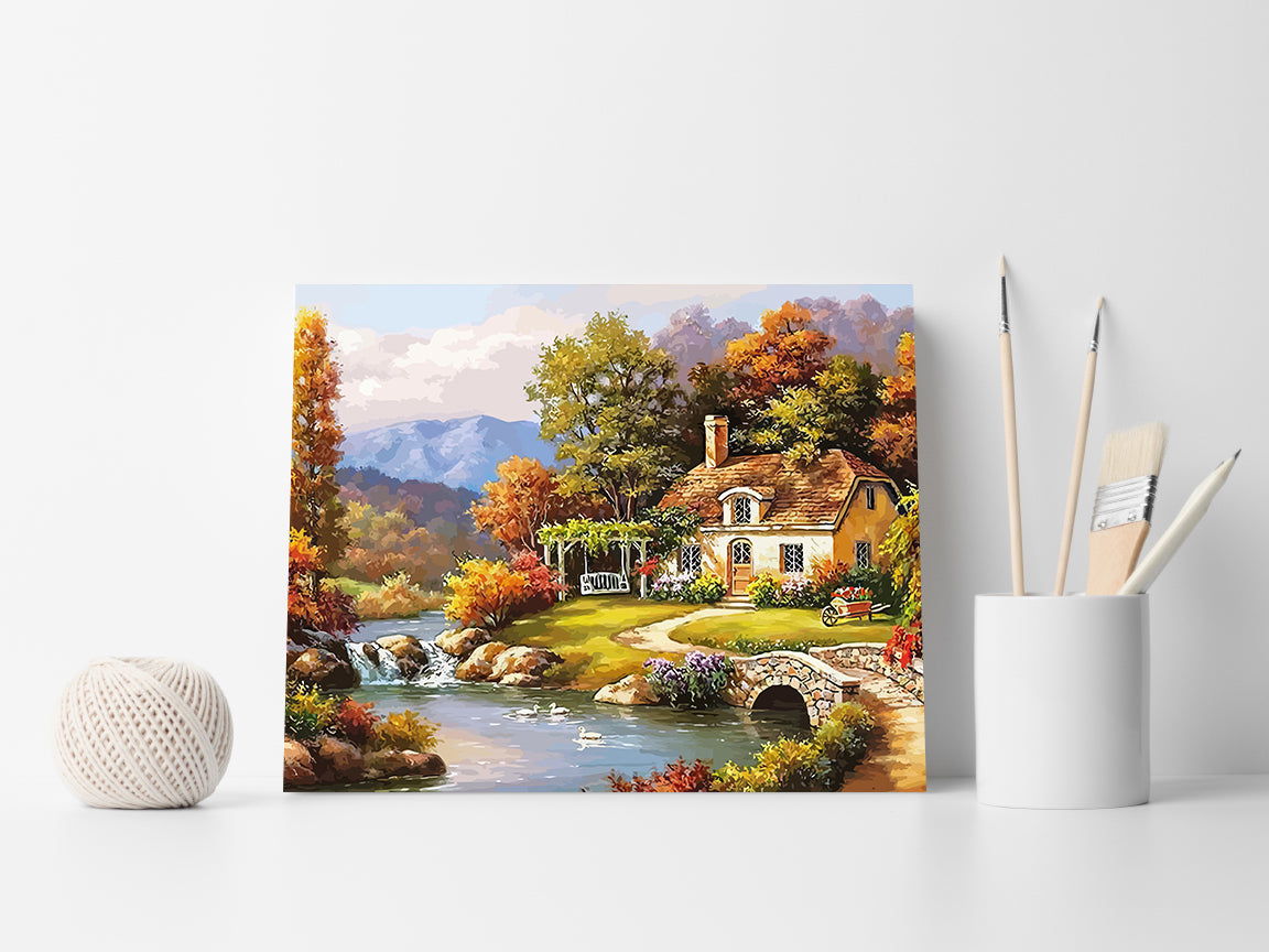 Set Pictură pe numere - Peisaj de Toamnă 60081